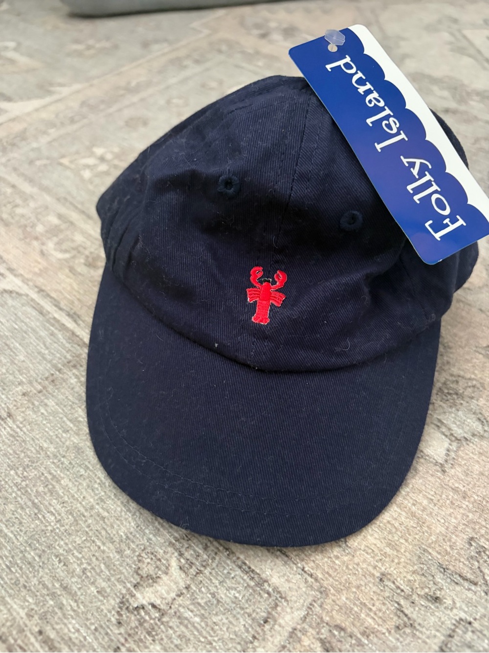 NWT Folly Island infant Baseball Cap w Lobster Embroidery